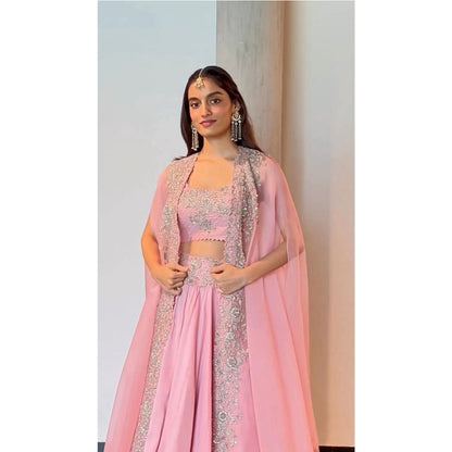 SHAFNUFAB Women's Georgette Ethnic Wear for WomenSemi StitchedSalwarSuit  SF201540