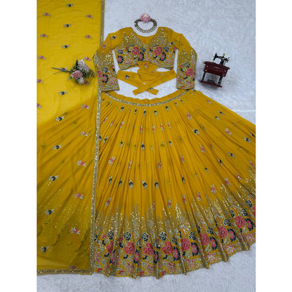 SHAFNUFAB Women's Georgette Ethnic Wear for WomenSemi StitchedSalwarSuit  SF201541