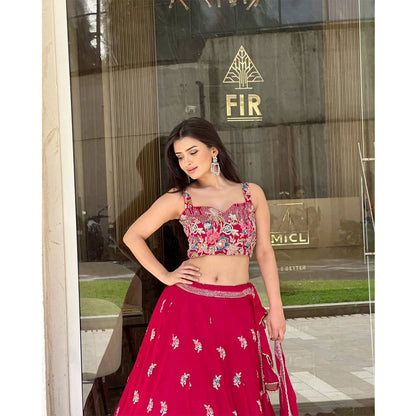 SHAFNUFAB Women's Georgette Ethnic Wear for WomenSemi StitchedSalwarSuit  SF201542