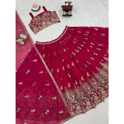 SHAFNUFAB Women's Georgette Ethnic Wear for WomenSemi StitchedSalwarSuit  SF201542