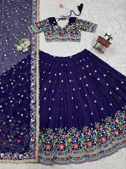 SHAFNUFAB Women's Georgette Ethnic Wear for WomenSemi StitchedSalwarSuit  SF201543