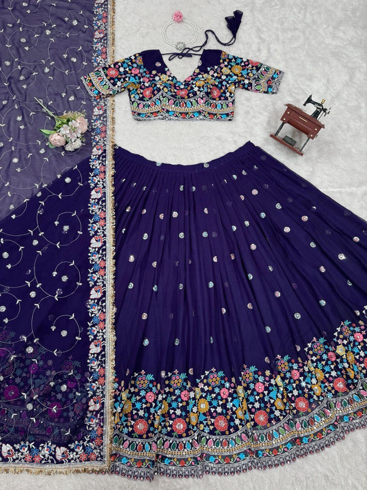 SHAFNUFAB Women's Georgette Ethnic Wear for WomenSemi StitchedSalwarSuit  SF201543