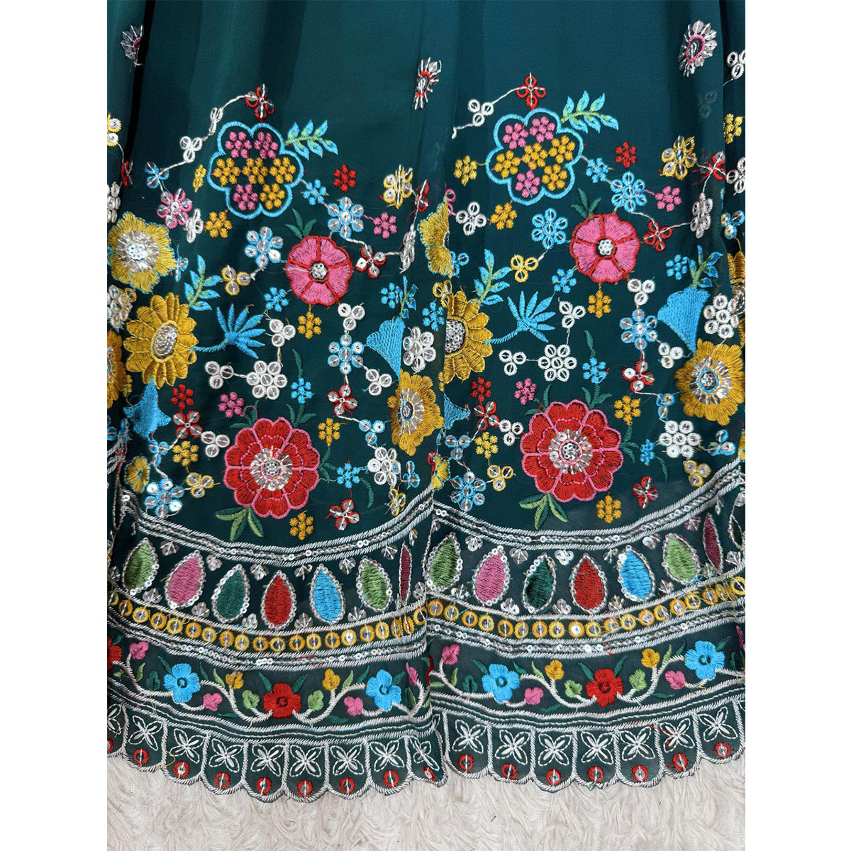 SHAFNUFAB Women's Georgette Ethnic Wear for WomenSemi StitchedSalwarSuit  SF201545