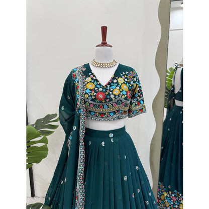 SHAFNUFAB Women's Georgette Ethnic Wear for WomenSemi StitchedSalwarSuit  SF201545