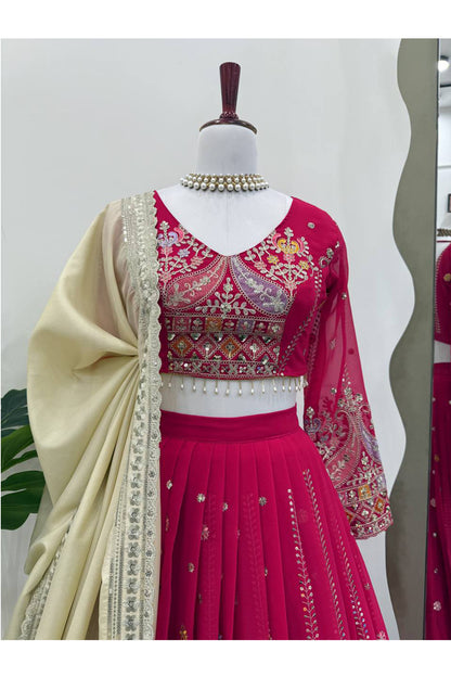 SHAFNUFAB Women's Georgette Ethnic Wear for WomenSemi StitchedSalwarSuit  SF201547