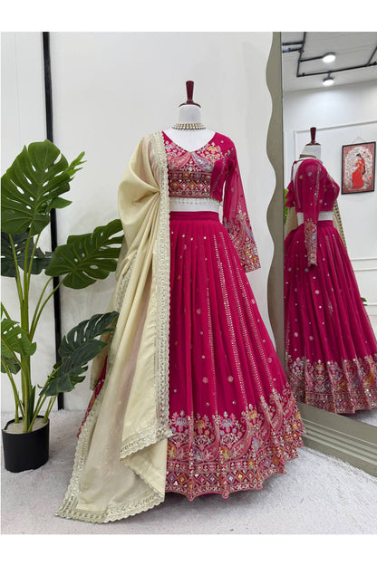 SHAFNUFAB Women's Georgette Ethnic Wear for WomenSemi StitchedSalwarSuit  SF201547
