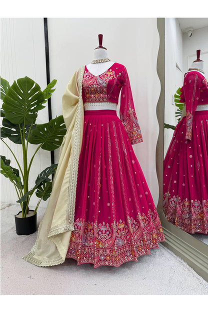 SHAFNUFAB Women's Georgette Ethnic Wear for WomenSemi StitchedSalwarSuit  SF201547