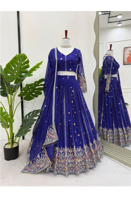 SHAFNUFAB Women's Georgette Ethnic Wear for WomenSemi StitchedSalwarSuit  SF201548