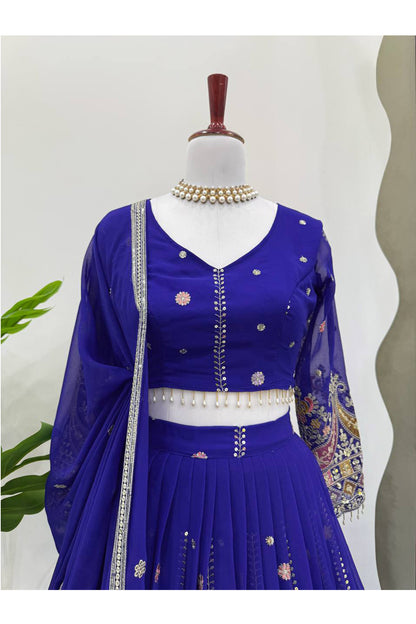 SHAFNUFAB Women's Georgette Ethnic Wear for WomenSemi StitchedSalwarSuit  SF201548