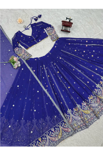 SHAFNUFAB Women's Georgette Ethnic Wear for WomenSemi StitchedSalwarSuit  SF201548