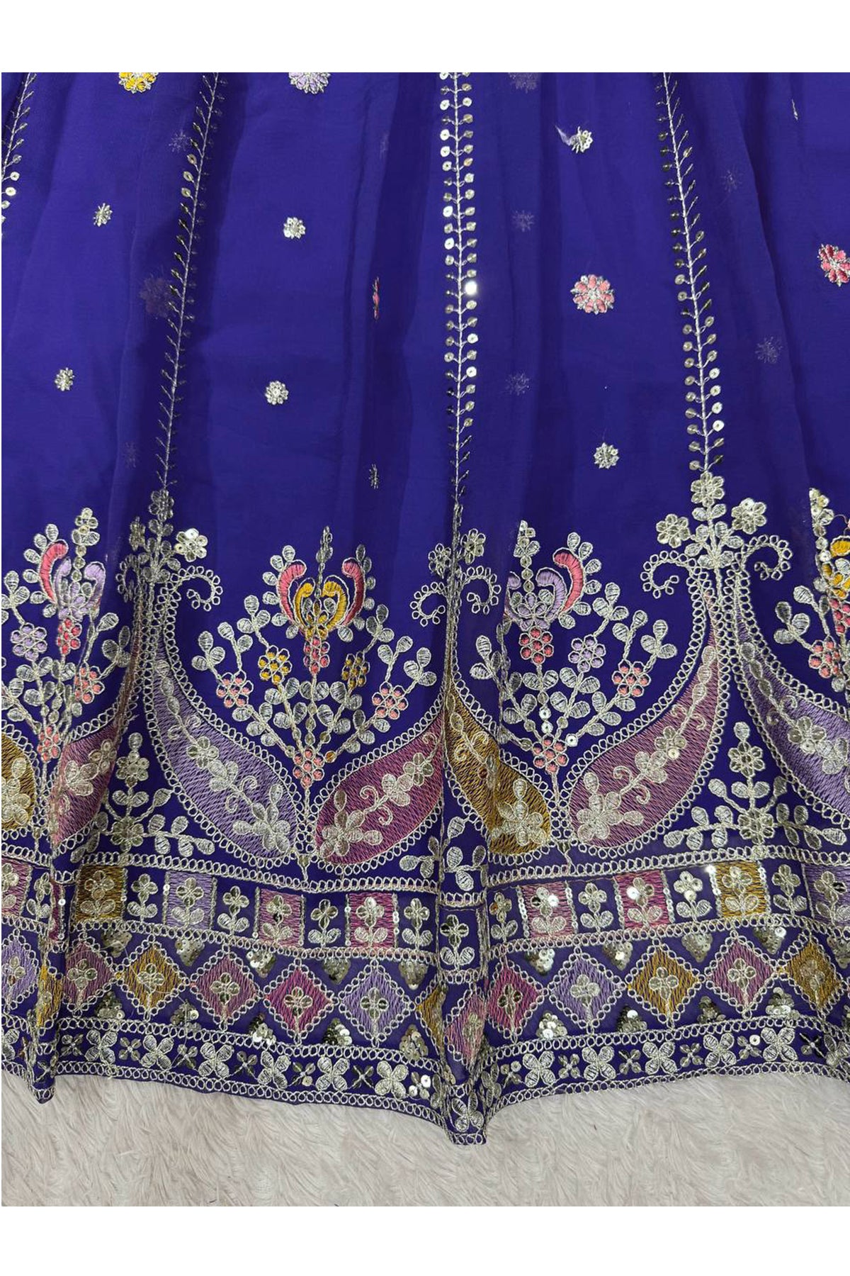 SHAFNUFAB Women's Georgette Ethnic Wear for WomenSemi StitchedSalwarSuit  SF201548