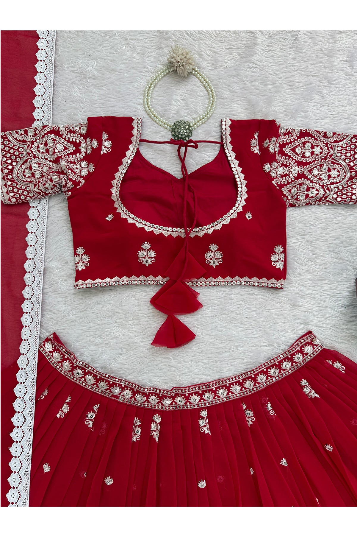 SHAFNUFAB Women's Georgette Ethnic Wear for WomenSemi StitchedSalwarSuit  SF201551