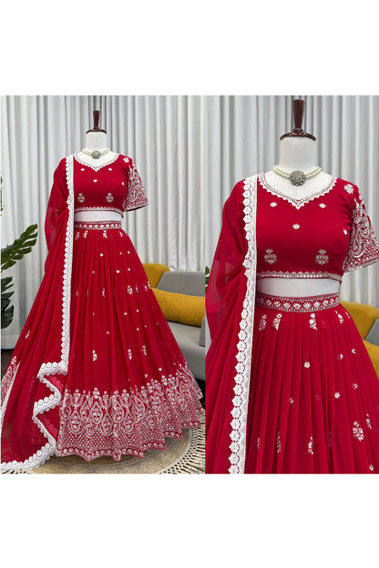 SHAFNUFAB Women's Georgette Ethnic Wear for WomenSemi StitchedSalwarSuit  SF201551