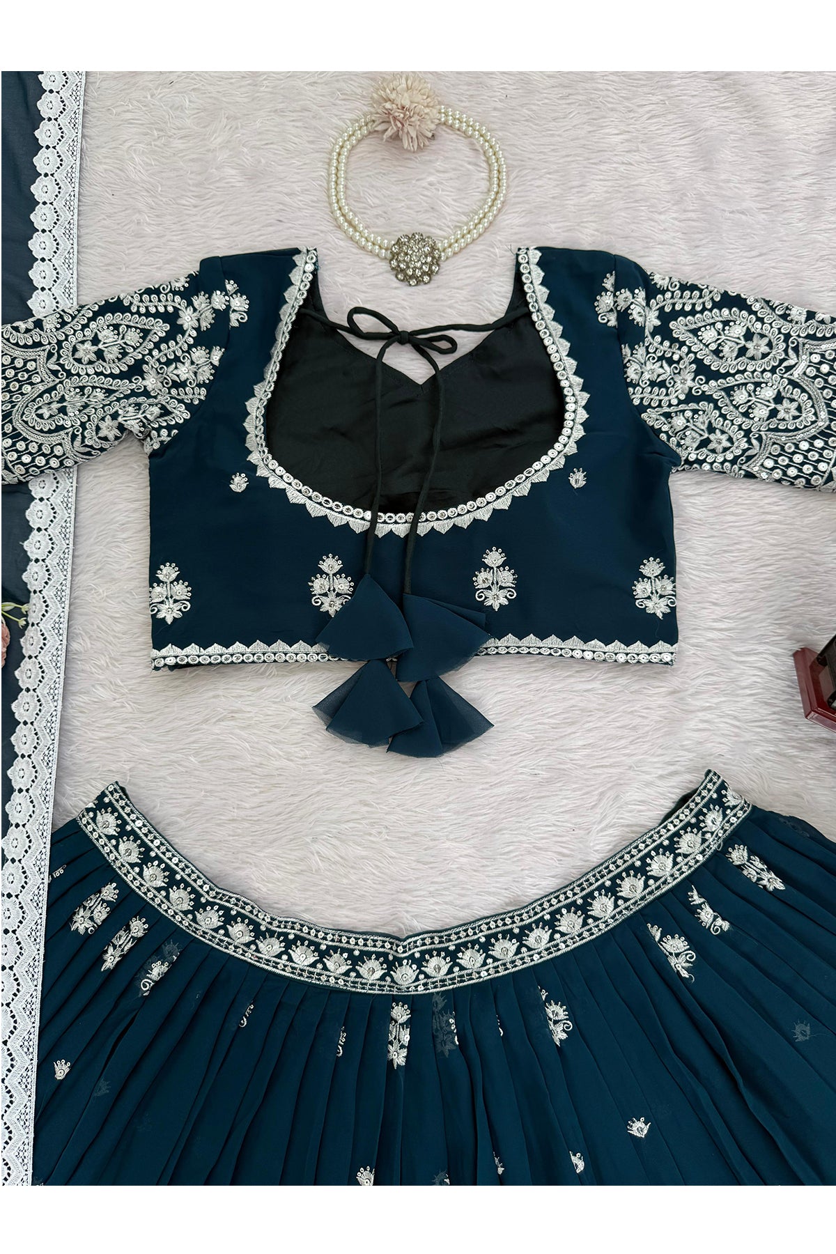 SHAFNUFAB Women's Georgette Ethnic Wear for WomenSemi StitchedSalwarSuit  SF201552