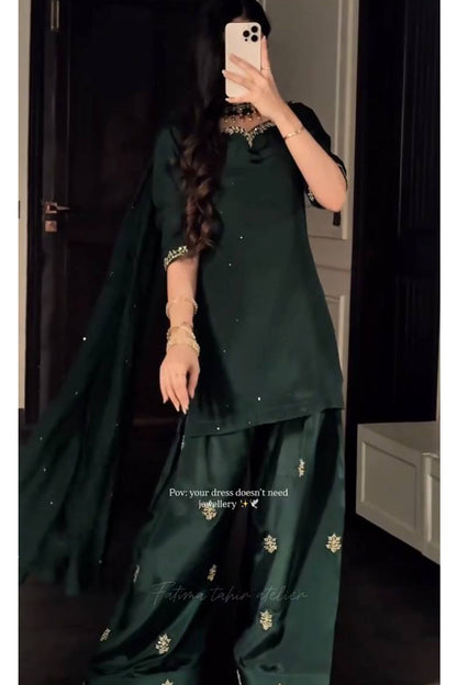 SHAFNUFAB Women's Georgette Ethnic Wear for WomenSemi StitchedSalwarSuit  SF201555