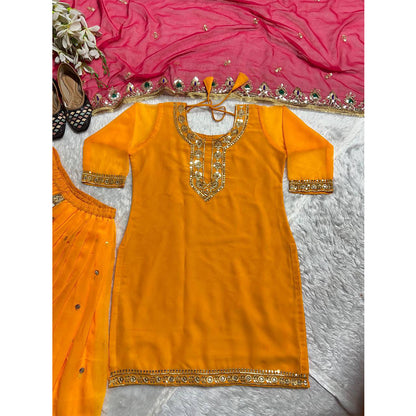 SHAFNUFAB Women's Georgette Ethnic Wear for WomenSemi StitchedSalwarSuit  SF201556