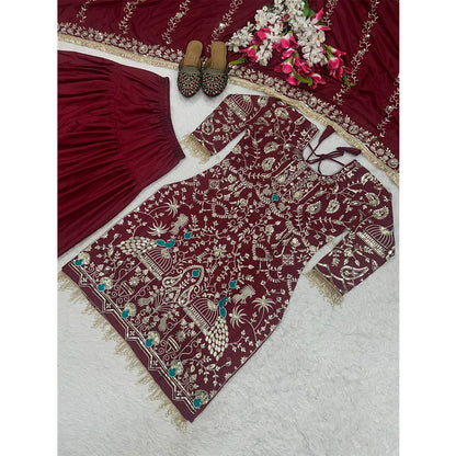 SHAFNUFAB Women's Georgette Ethnic Wear for WomenSemi StitchedSalwarSuit  SF201559