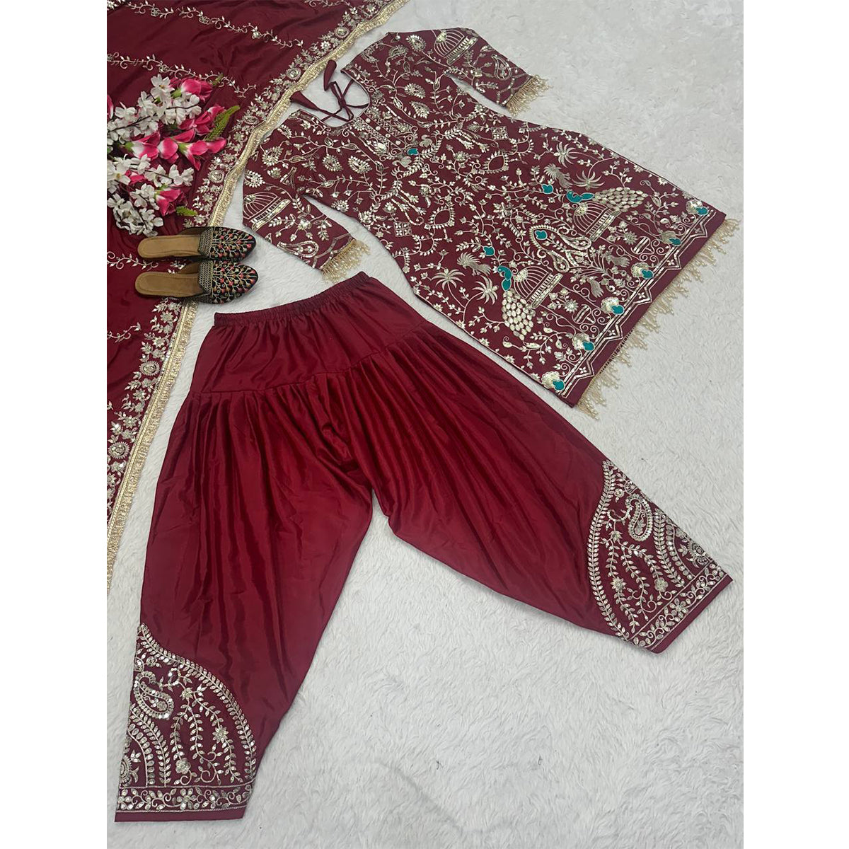 SHAFNUFAB Women's Georgette Ethnic Wear for WomenSemi StitchedSalwarSuit  SF201559