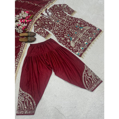 SHAFNUFAB Women's Georgette Ethnic Wear for WomenSemi StitchedSalwarSuit  SF201559