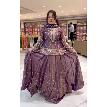 SHAFNUFAB Women's Georgette Ethnic Wear for WomenSemi StitchedSalwarSuit  SF201560