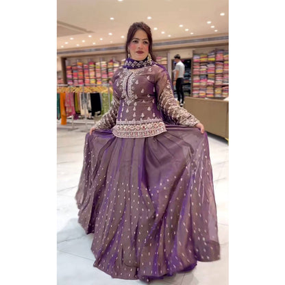 SHAFNUFAB Women's Georgette Ethnic Wear for WomenSemi StitchedSalwarSuit  SF201560
