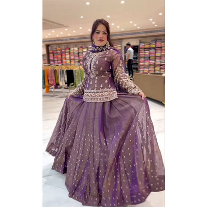 SHAFNUFAB Women's Georgette Ethnic Wear for WomenSemi StitchedSalwarSuit  SF201560