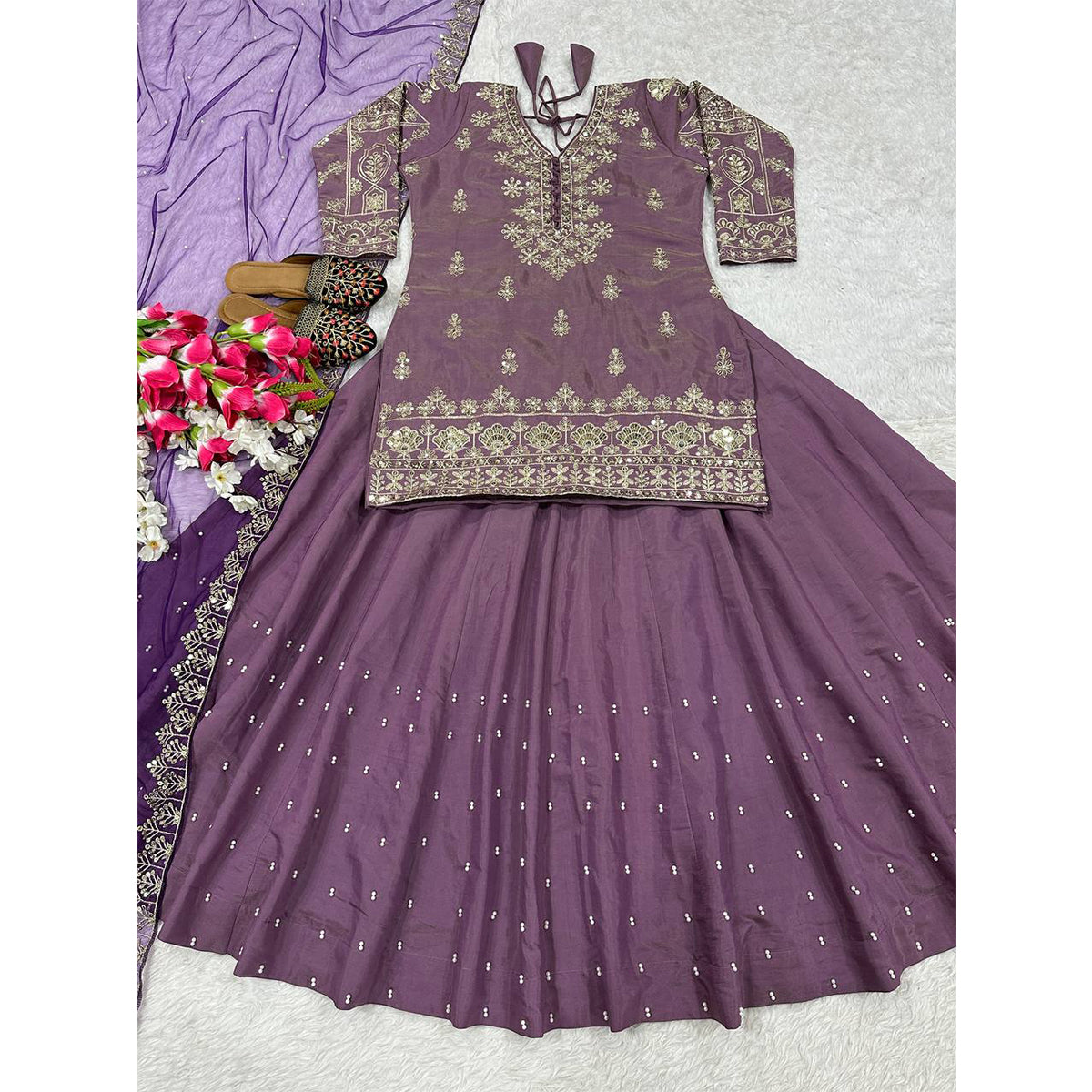SHAFNUFAB Women's Georgette Ethnic Wear for WomenSemi StitchedSalwarSuit  SF201560