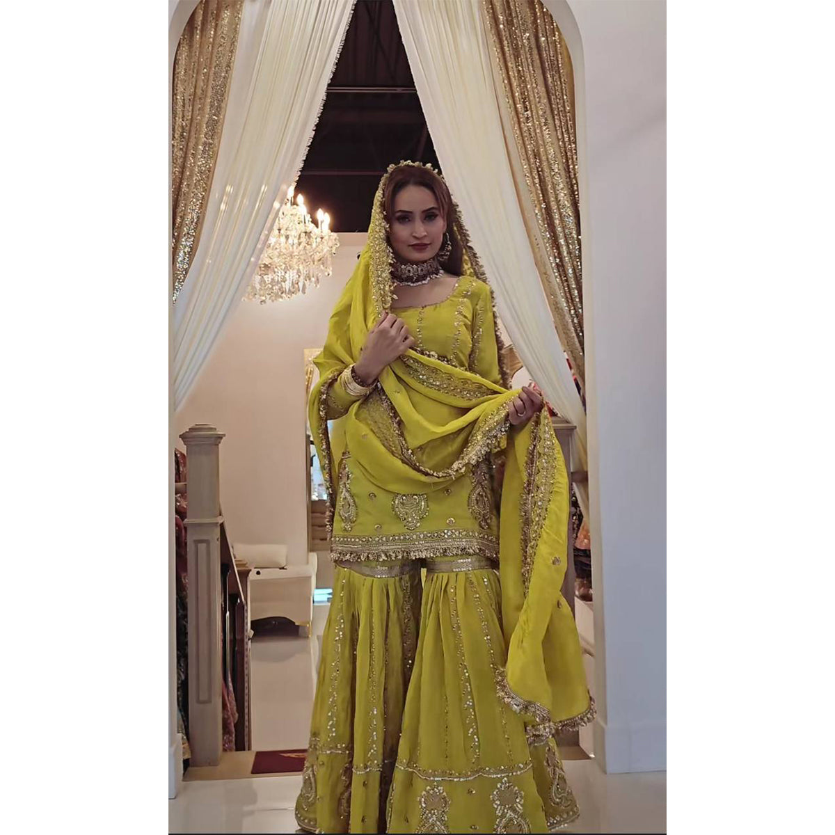 SHAFNUFAB Women's Georgette Ethnic Wear for WomenSemi StitchedSalwarSuit Pakistani Suit  SF201565