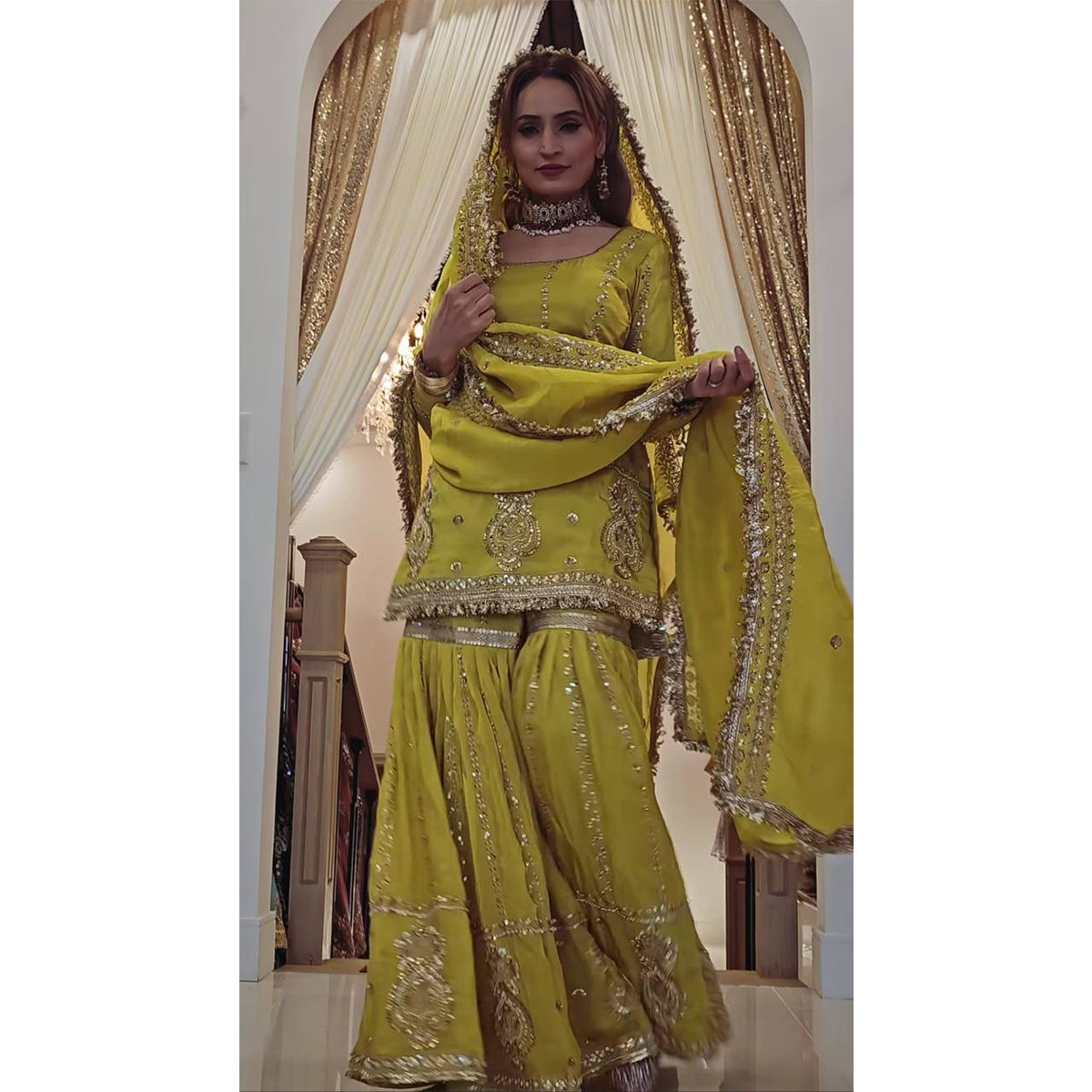 SHAFNUFAB Women's Georgette Ethnic Wear for WomenSemi StitchedSalwarSuit Pakistani Suit  SF201565