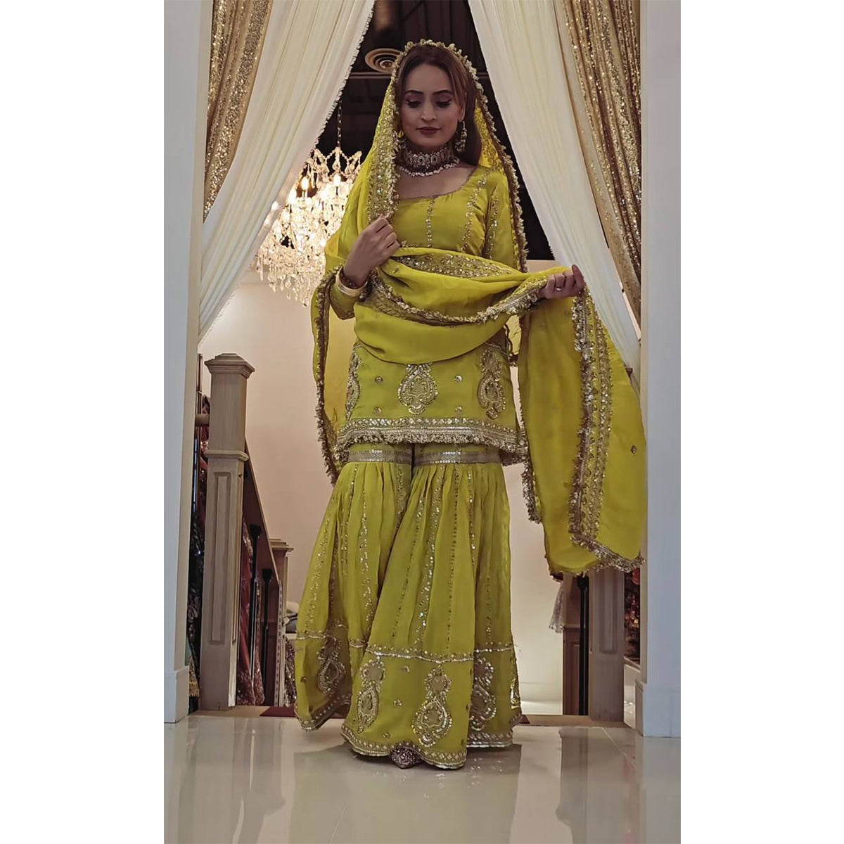 SHAFNUFAB Women's Georgette Ethnic Wear for WomenSemi StitchedSalwarSuit Pakistani Suit  SF201565