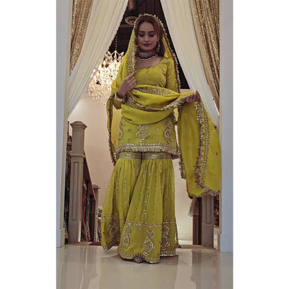 SHAFNUFAB Women's Georgette Ethnic Wear for WomenSemi StitchedSalwarSuit Pakistani Suit  SF201565