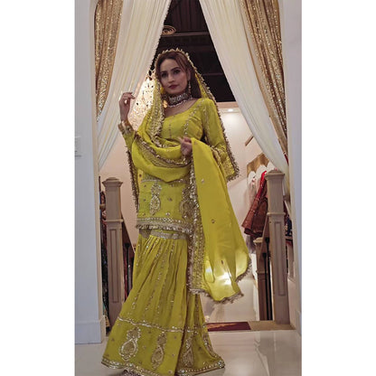 SHAFNUFAB Women's Georgette Ethnic Wear for WomenSemi StitchedSalwarSuit Pakistani Suit  SF201565