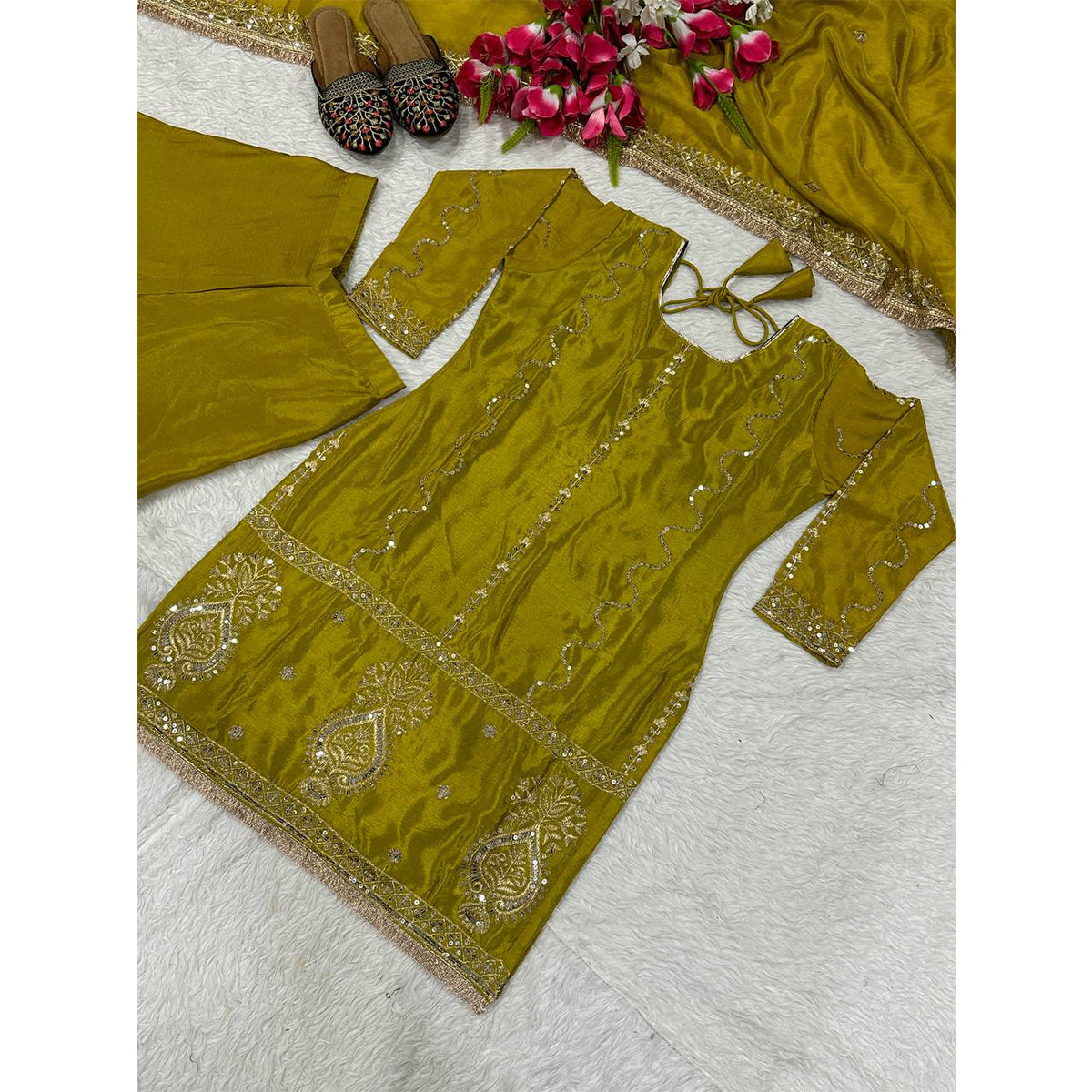 SHAFNUFAB Women's Georgette Ethnic Wear for WomenSemi StitchedSalwarSuit Pakistani Suit  SF201565