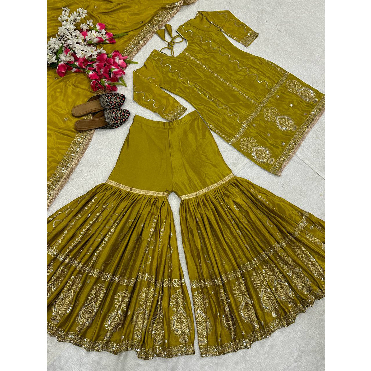 SHAFNUFAB Women's Georgette Ethnic Wear for WomenSemi StitchedSalwarSuit Pakistani Suit  SF201565