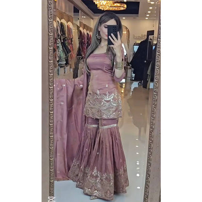 SHAFNUFAB Women's Georgette Ethnic Wear for WomenSemi Stitched sarara Suit  SF201566