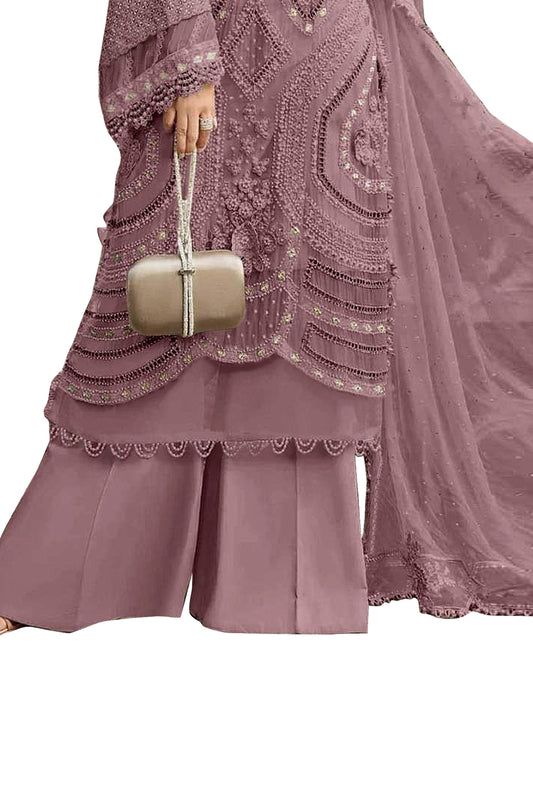 SHAFNUFAB Women's Georgette Ethnic Wear for WomenSemi Stitched sarara Suit Pakistani SuitSF201570