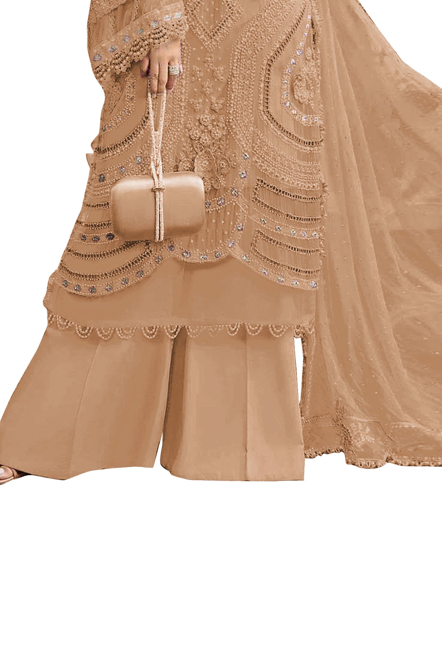 SHAFNUFAB Women's Georgette Ethnic Wear for WomenSemi Stitched sarara Suit Pakistani SuitSF201571