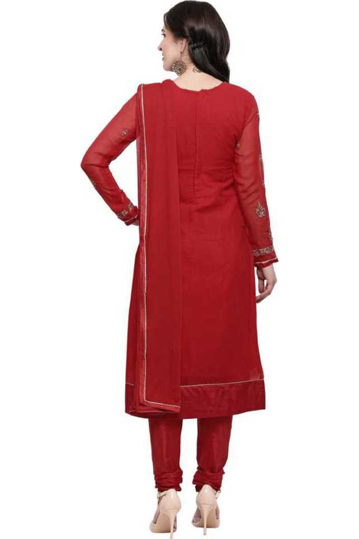 SHAFNUFAB Women's Net Ethnic Wear for WomenSemi StitchedSalwarSuit   SF20176  Diwali Outfit Bridal Maroon  Colour Indian CasualWearSalwarSuit IN Eid