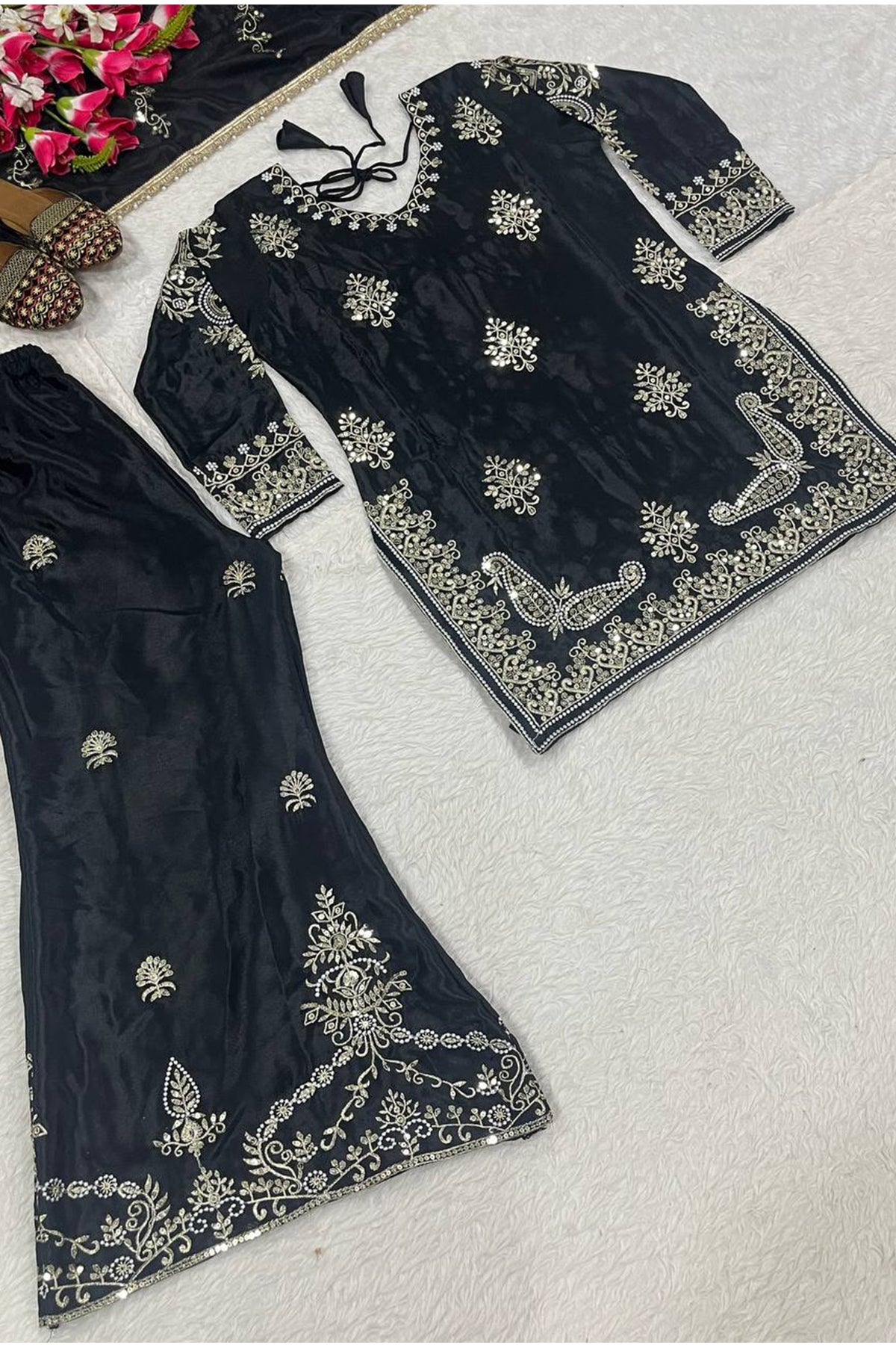 SHAFNUFAB Women's Georgette Ethnic Wear for WomenSemi StitchedSalwarSuit  SF241103