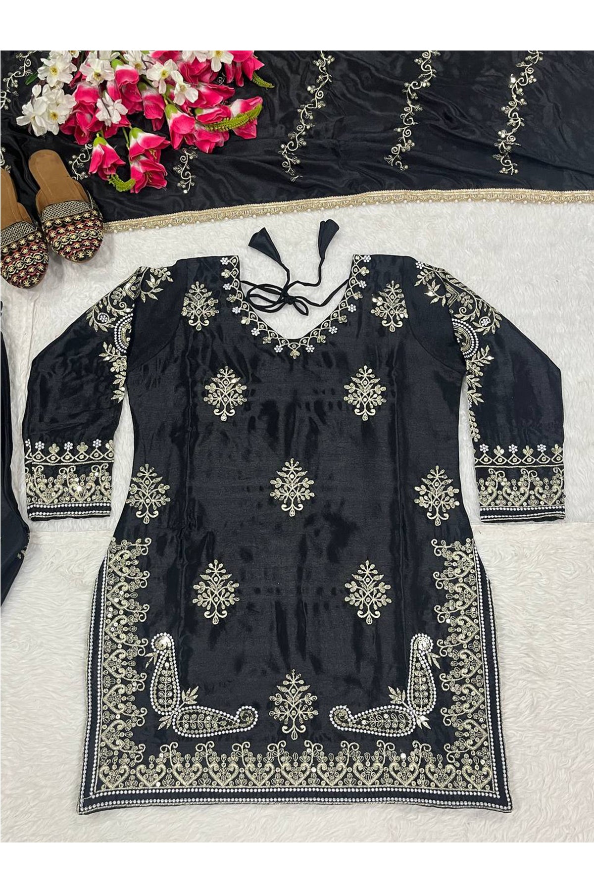 SHAFNUFAB Women's Georgette Ethnic Wear for WomenSemi StitchedSalwarSuit  SF241103