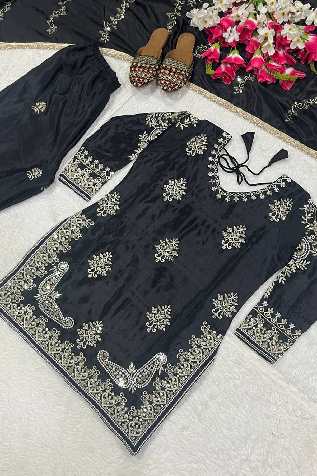 SHAFNUFAB Women's Georgette Ethnic Wear for WomenSemi StitchedSalwarSuit  SF241103
