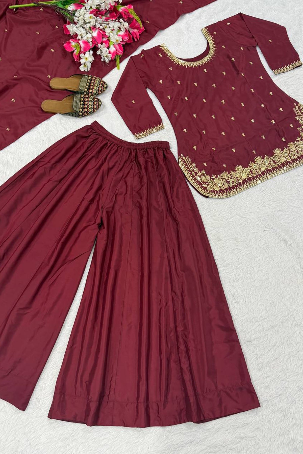 SHAFNUFAB Women's Georgette Ethnic Wear for WomenSemi StitchedSalwarSuit  SF241104