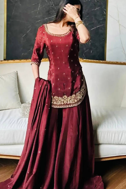 SHAFNUFAB Women's Georgette Ethnic Wear for WomenSemi StitchedSalwarSuit  SF241104