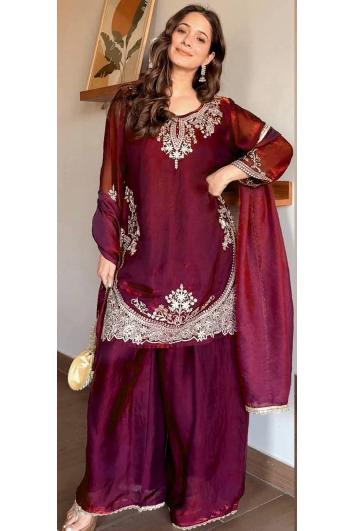 SHAFNUFAB Women's Georgette Ethnic Wear for WomenSemi StitchedSalwarSuit  SF241106
