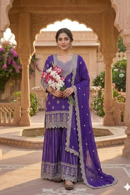SHAFNUFAB Women's Georgette Ethnic Wear for WomenSemi StitchedSalwarSuit  SF241108