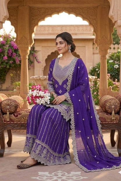 SHAFNUFAB Women's Georgette Ethnic Wear for WomenSemi StitchedSalwarSuit  SF241108
