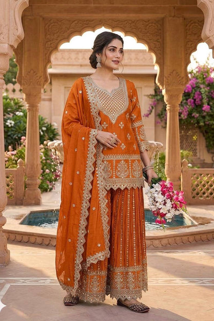 SHAFNUFAB Women's Georgette Ethnic Wear for WomenSemi StitchedSalwarSuit  SF241109