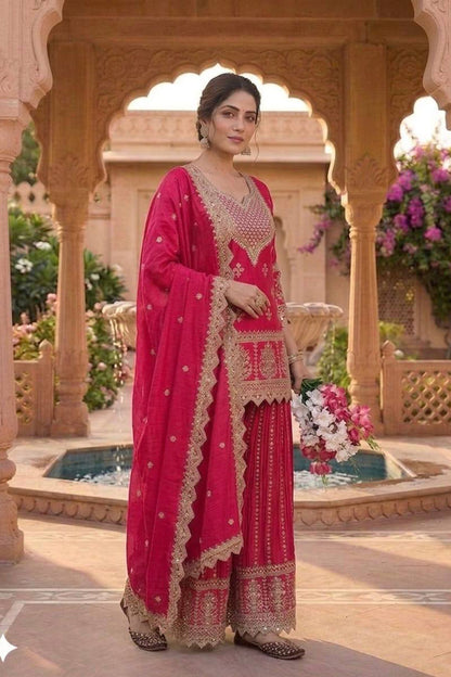 SHAFNUFAB Women's Georgette Ethnic Wear for WomenSemi StitchedSalwarSuit  SF241110