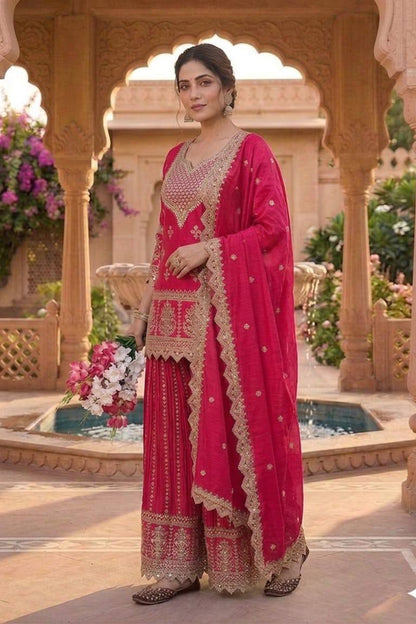 SHAFNUFAB Women's Georgette Ethnic Wear for WomenSemi StitchedSalwarSuit  SF241110