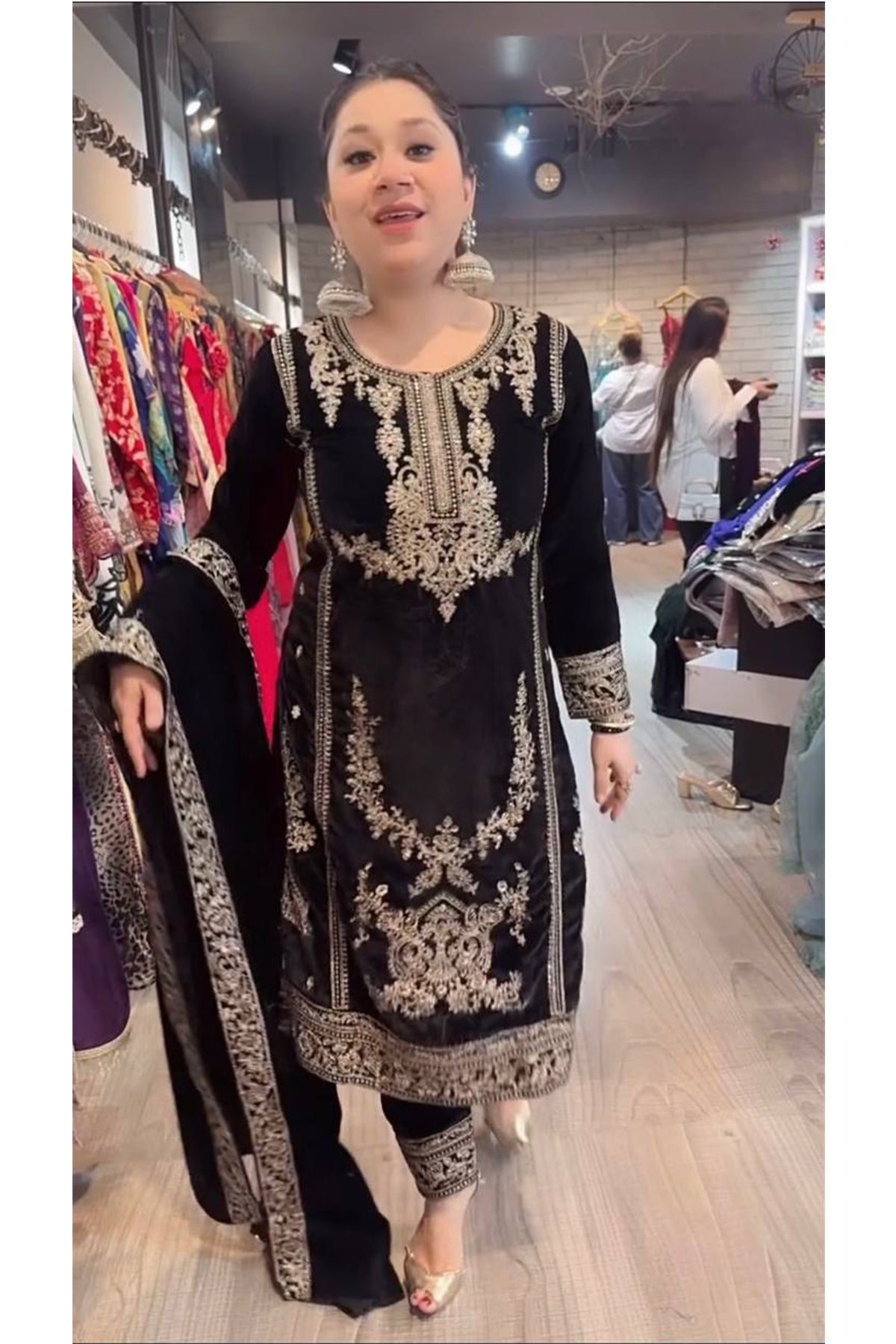 SHAFNUFAB Women's Georgette Ethnic Wear for WomenSemi StitchedSalwarSuit  SF241112